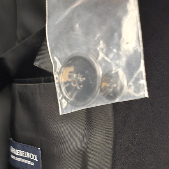 Chaps Ralph Lauren 70% Wool & 30% Cashmere Full Length Coat in Black Sized 46R - Picture 9 of 14